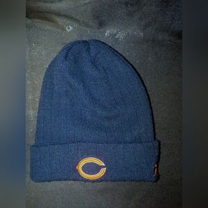 NFL Chicago Bears On Field Navy Blue Knit Beanie with Orange Logo Reebok